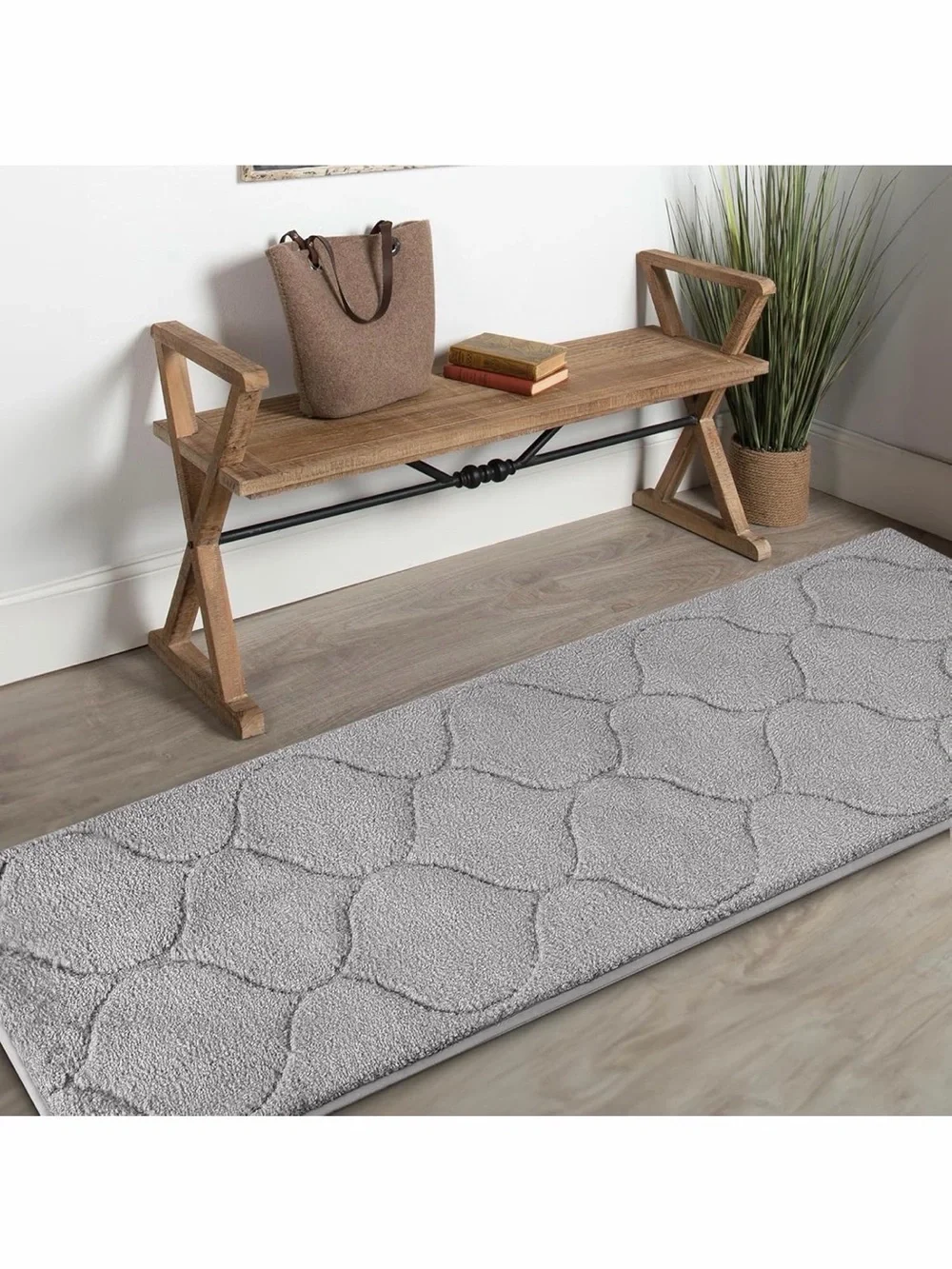 PlushLt GrayBathroom🛁Kitchen👩‍🍳Runner Rug24